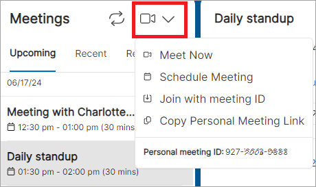 Meeting-dropdown